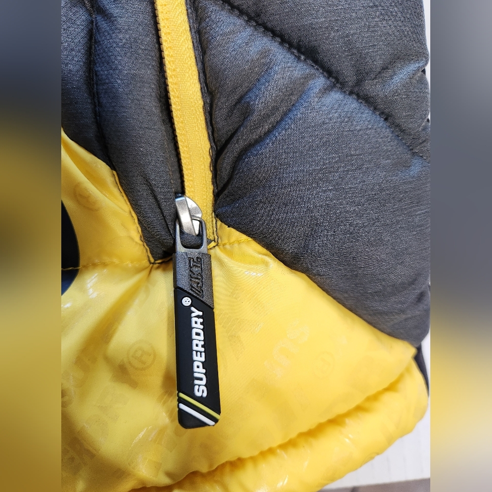 Superdry puffer jacket mens xs yellow/blk - Picture 4 of 9